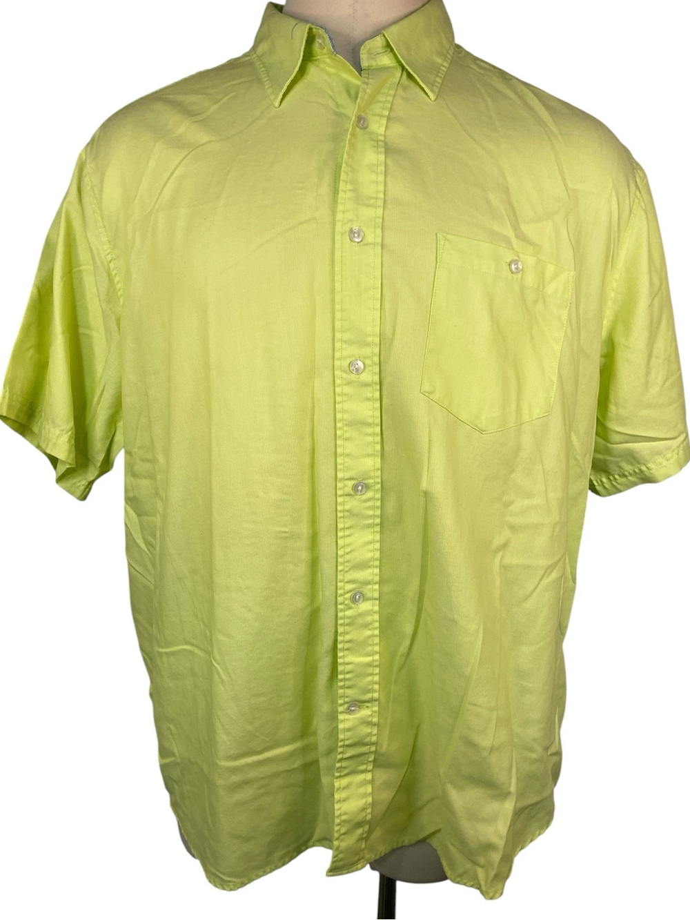 Ben Hogan Performance Short Sleeve Button-Up Shirt Greenish Yellow Men’s 2XL